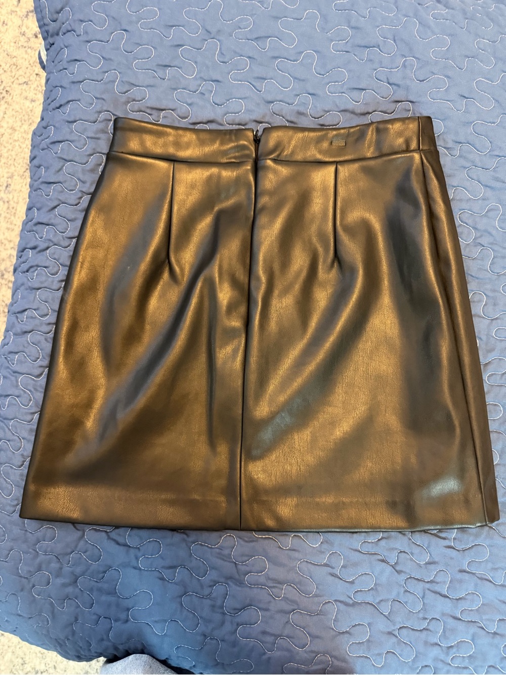 LOFT Black Faux Leather Mini Skirt